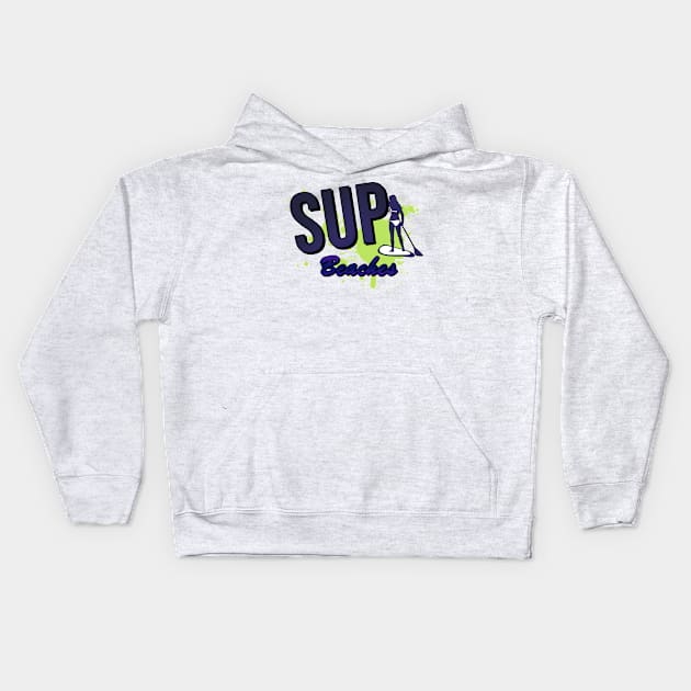 SUP Beaches Surfing Kids Hoodie by RKP'sTees